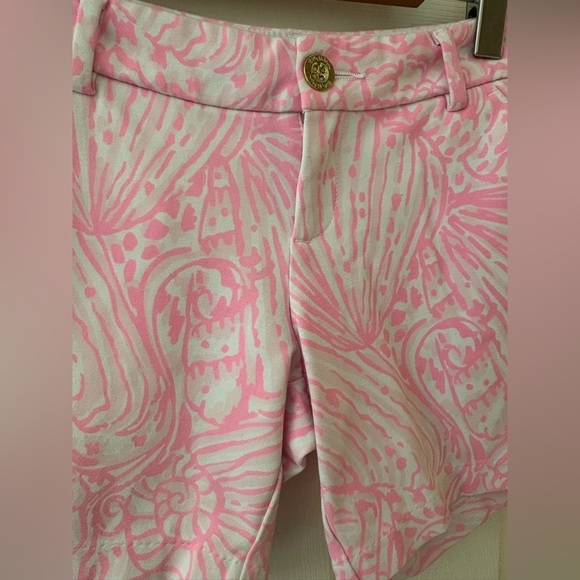 Lilly Pulitzer Jayne knit pelican pink Sea cup shorts size 0 fit larger - Picture 2 of 12